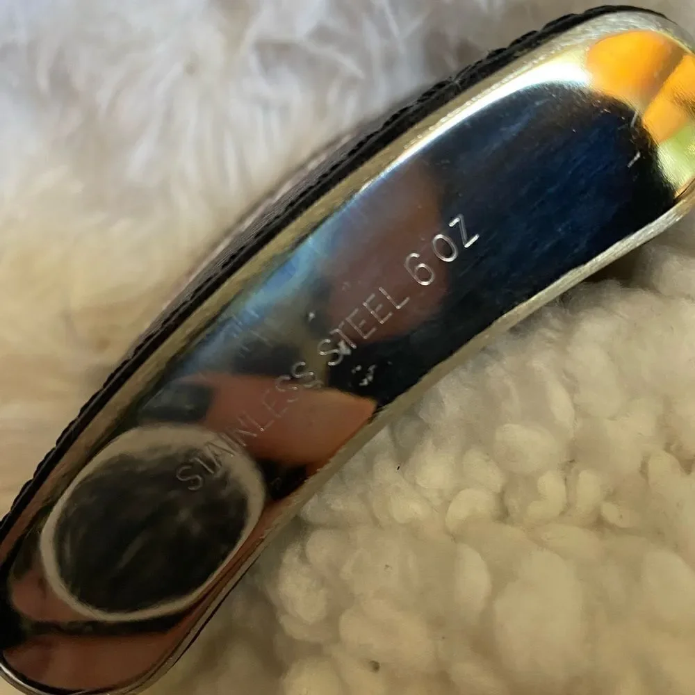 ‘Definitely Water’ Stainless Steel & Leather Flask
